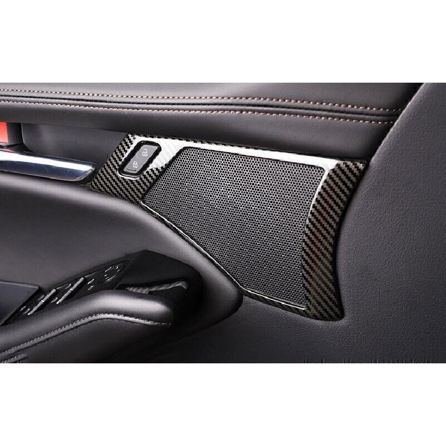 For Mazda 3 Axela 2019-2024 Carbon Fiber Steel Inner Door Handle Horn Frame Trim