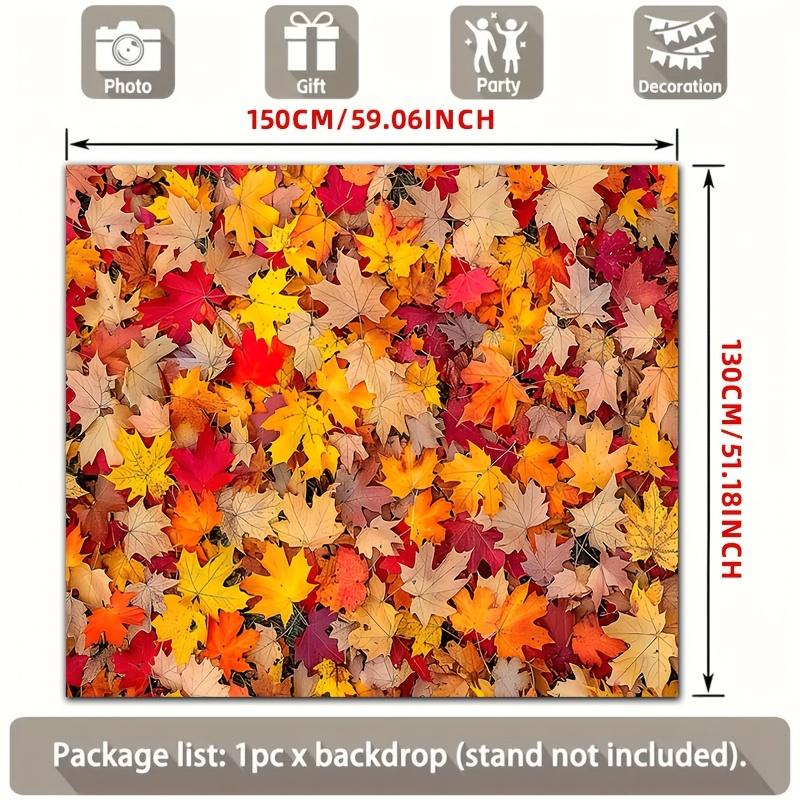 Colorful Autumn Maple Leaf Polyester Background Fabric, Suitable for Party Decoration, Gardens, Rooms, Homes, Clubs, and Farms.