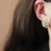 Huitan Romantic Flower Design Earrings for Women Zinc Alloy Color/Gold Color Sparkling Female Earrings Wedding Party Fashion Zircon