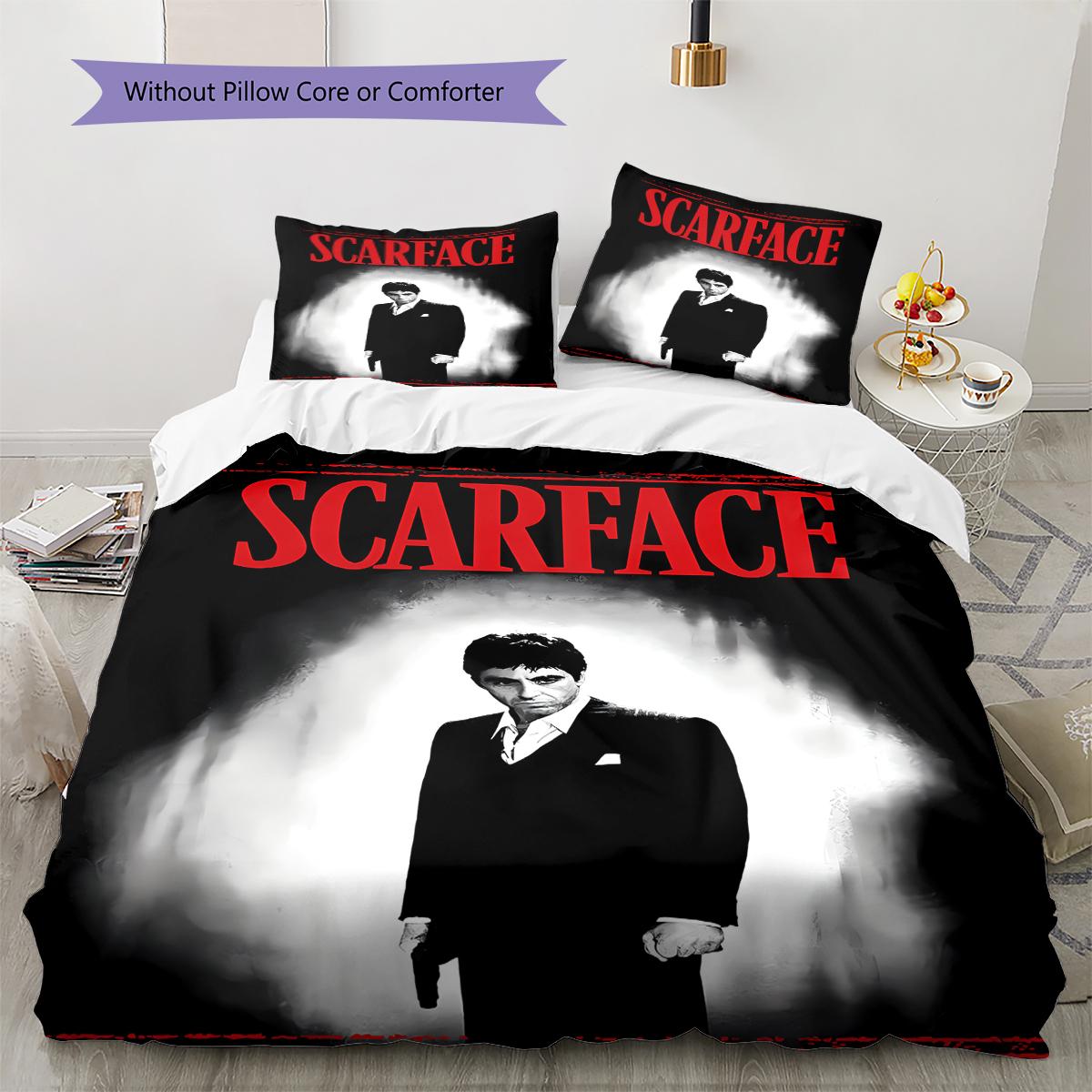 

Scarface Pattern Bedding,Quilt Set Quilt Cover Pillowcase Home Birthday Gift (1 * duvet cover + 2 * pillowcase, without core) 135x200cm