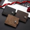 PU Leather Men's Short Wallet Ultra Slim Credit Card Holder Multi Card Case Purse Business Portable 3-fold Youth Fashion Wallet