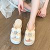 Fairy Style Muffin Thick-soled Diamond Flower with Skirt Sandals Female Outer Wear Summer New Fashion Versatile Beach Sandals