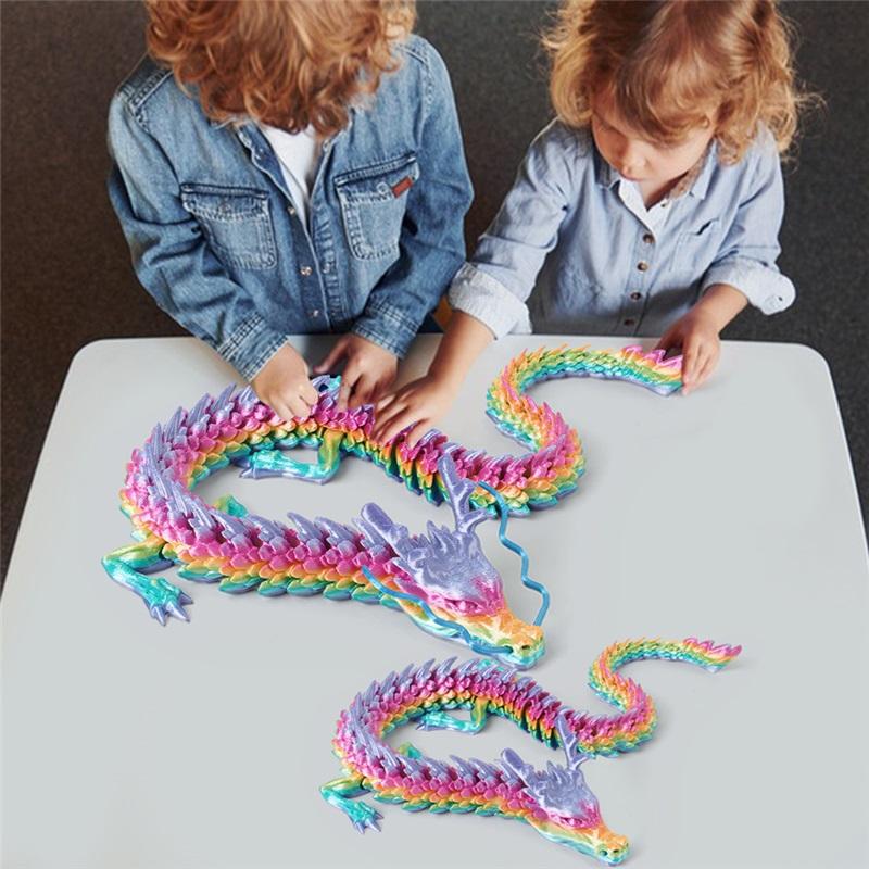 2 шт. 3D-печатная полностью шарнирная модель дракона, цветной настольный орнамент-дракон, сросшиеся орнаменты-драконы, подарок другу