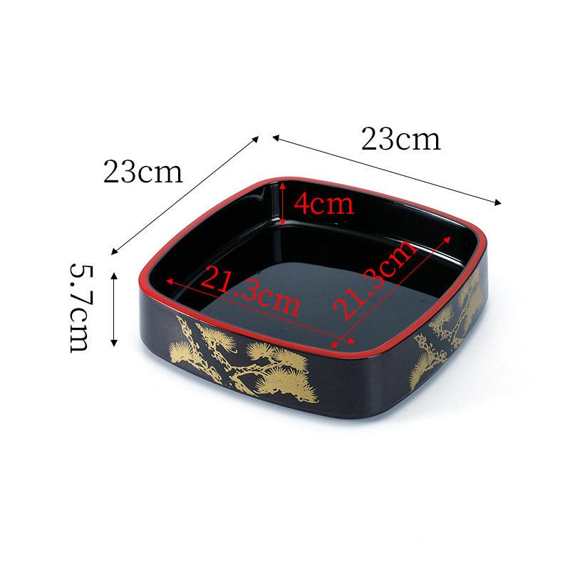 Japanese Rectangle Sushi Bucket Sashimi Raw Fish Seafood Dish Fruit Dish Food Chrysanthemum Round Tray Salmon Ice Plate