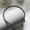 Curved Headband Anti-Slip Plastic Thin Hair Hoop with Design Basic Style Stable Fit No Pressure Makeup Accessory Low Saturation Color