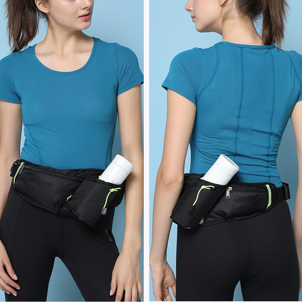 [FIGHTAGON] Running Pouch with Plastic Bottle Holder, Non-shaking Waist Pouch,