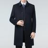 Men's Long Double-faced Wool Trench Coat with Down Liner