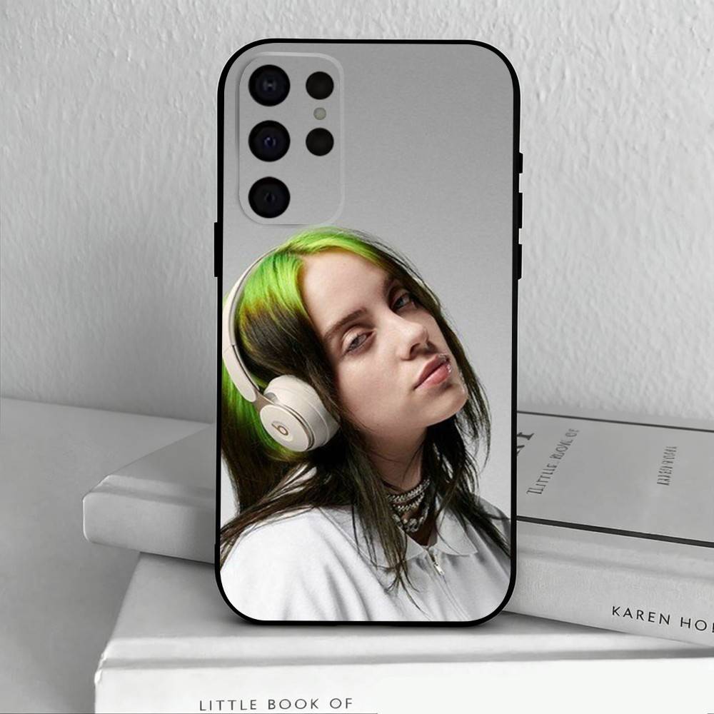 Singer B-Billie E-Eilish-H Phone Case For Samsung S25,24,23,22,30,21,10,9,Ultra,Plus,Lite,FE,4,5 G Soft Black Case