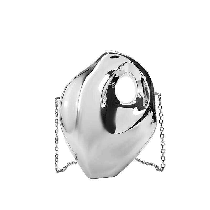 

Funny Acrylic Box Bags For Women Gold Silver Single Shoulder Bag Fashion Chain Banquet Bag Women Dinner Bag