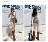 Summer 2025 Women's High-Waisted Stretch Denim Shorts - Slimming A-Line Hot Pants