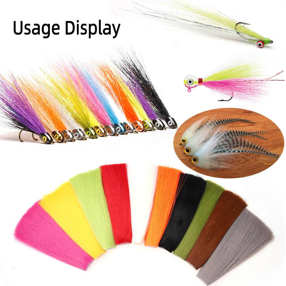 1ks syntetické umělé vlákno Bucktail vázací materiál pro nymfy Streamery Mayflys Jigové návnady Návnady pro mořský rybolov