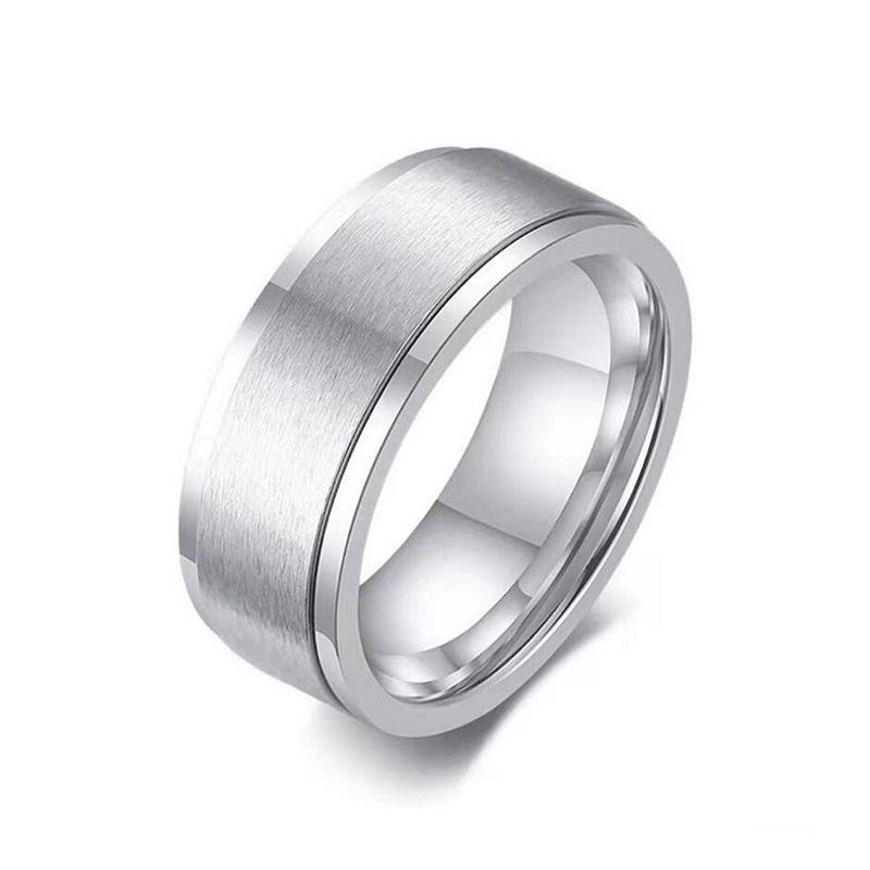 Hot-Selling Titanium Steel Rotating Men's Decompression Ring: European & American Fashion Design for Couples