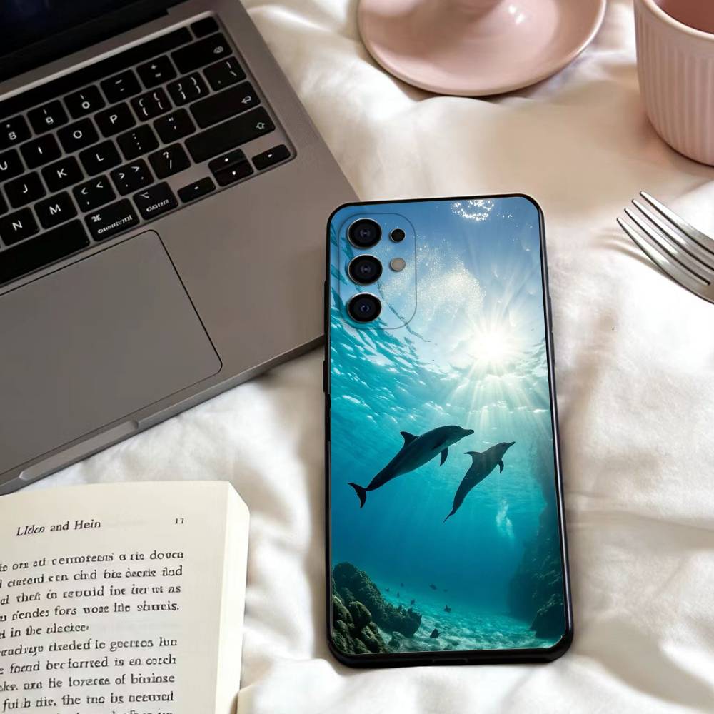 Cool marine life patterns Phone Case For Samsung S25,24,23,22,30,21,10,9,Ultra,Plus,Lite,FE,4,5 G Soft Black Case