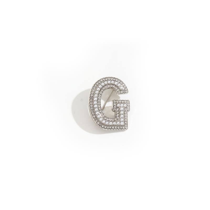 Kristall Strass Perle A-Z 26 Buchstaben Brosche Damen Englisches Alphabet Brosche Anstecknadel Korsage Kragen Schmuck Kleidung Tasche Deko Geschenke