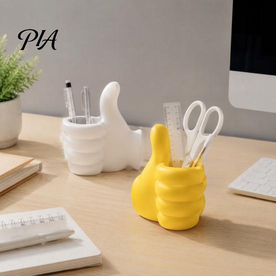 Desk Organizer for Stationery 3D Printed Thumbs?Up Pen Holder, Funny Gesture Shaped Organizer, Creative Thumb-Up Pencil Holder Cup, Cute Desktop