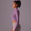Mesh Yoga Suit Long Sleeved Quick Drying Exercise Running Fitness Bra One-piece Cup Fitness Suit Top For Women
