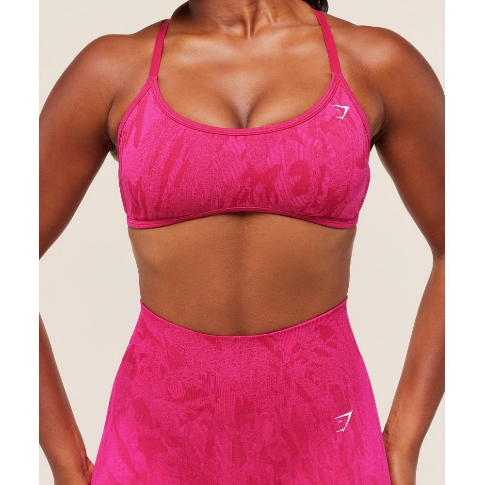 Gymshark Adapt Camo Cross Back Sports Bra Build Pink Energy Pink B3c2e Kc3n