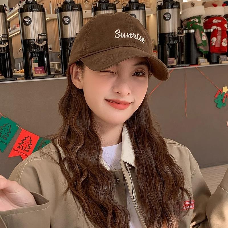 White raspberry powder baseball cap women's spring and autumn tide hat face cap