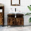 Bathroom Vanity Unit Smoked Oak Finish 80 X 30 X 60 Cm Wood Based Panel