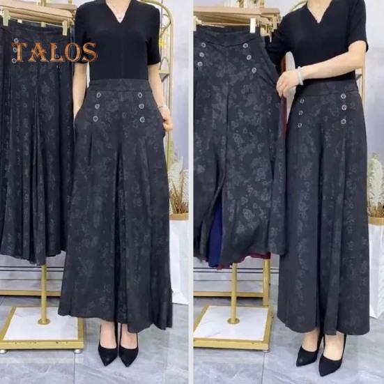 Pantaloni Casual da Donna con Stampa Floreale e Tasche Rinforzate a Vita Media a Gamba Larga Pantaloni Stampati Casual Streetwear
