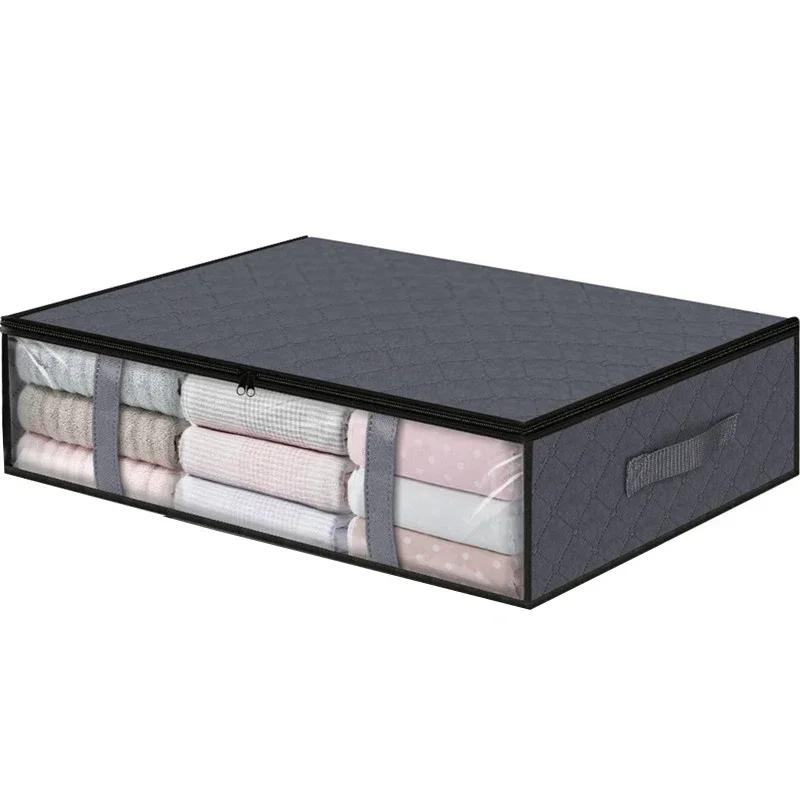 Under Bed Storage Bag For Portable Foldable Quilt Bags Wardrobe Clothes Organizer Storage Box Dustproof Organizer Large Capacity