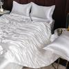 Double-sided four-piece set silky cool solid color three-piece set bed sheet quilt cover summer cool bedding