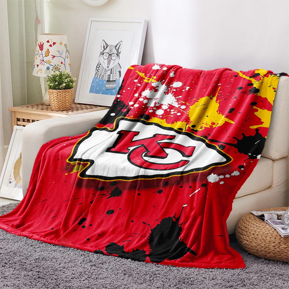 1Pc Kansas City Print Flannel Blanket, High Quality Comfortable for All Seasons, Home Decor, Warmth and Comfort, Perfect for Gifts