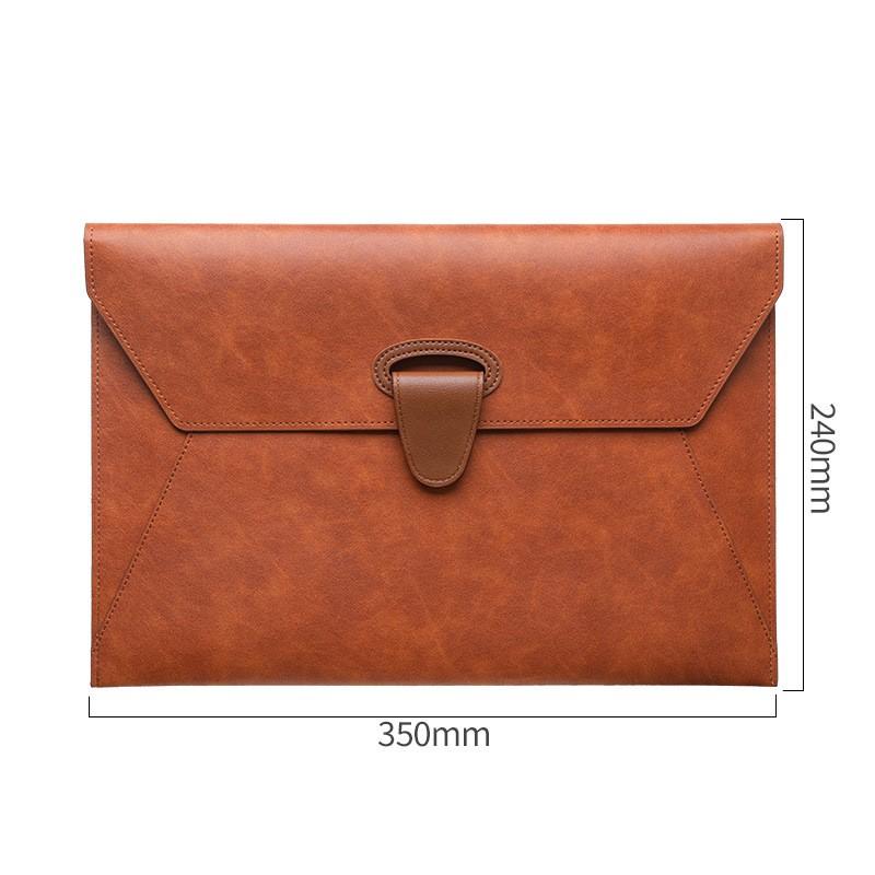 Customized Waterproof A4 Leather Document Bag Business Information Storage School Office Supplies PU File Folders With Pockets
