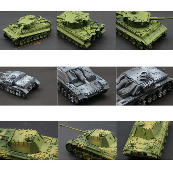 1/72 German Tiger Panther Tank Model DIY Assemly Puzzles Toy Kids Collectible