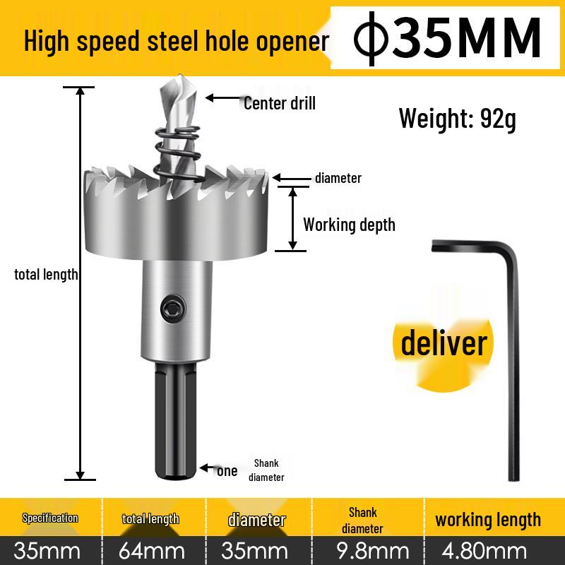 Stainless Steel High-Speed Hole Saw for Sheet Metal and Aluminum Drilling