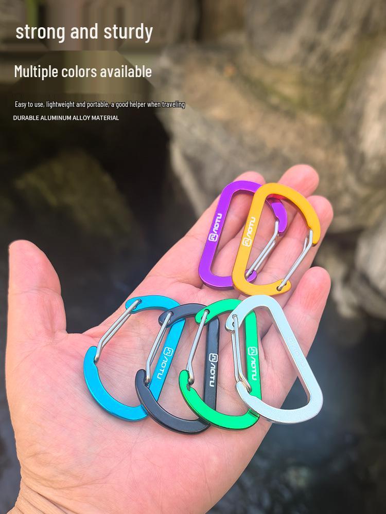 Nuovo D-Shaped No. Portachiavi moschettone a 5 fili d'acciaio – Lega di alluminio leggera per zainismo all'aperto.