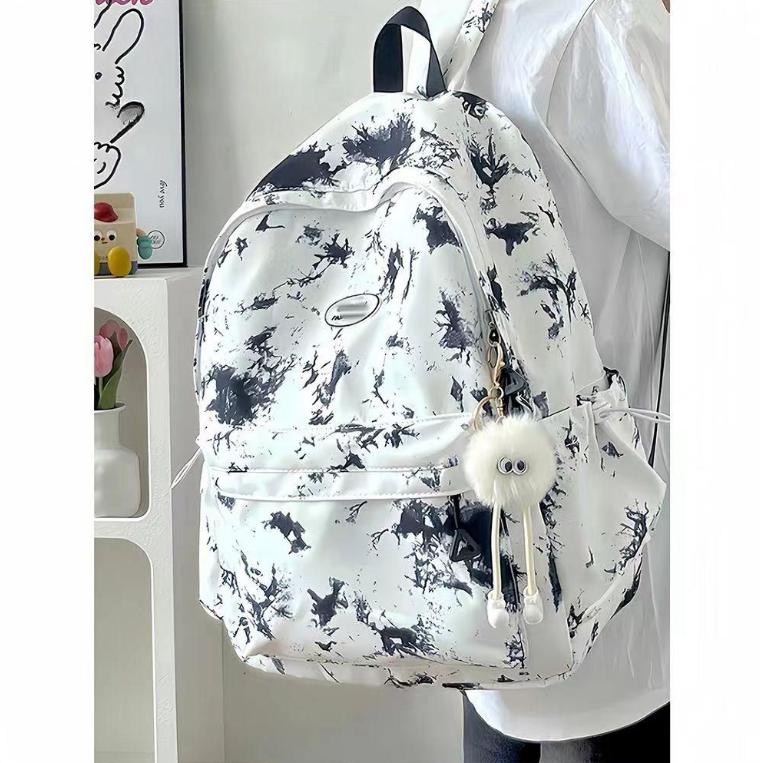 Tie-dye Niche Ins Style Schoolbag Simple and High School Students Backpack
