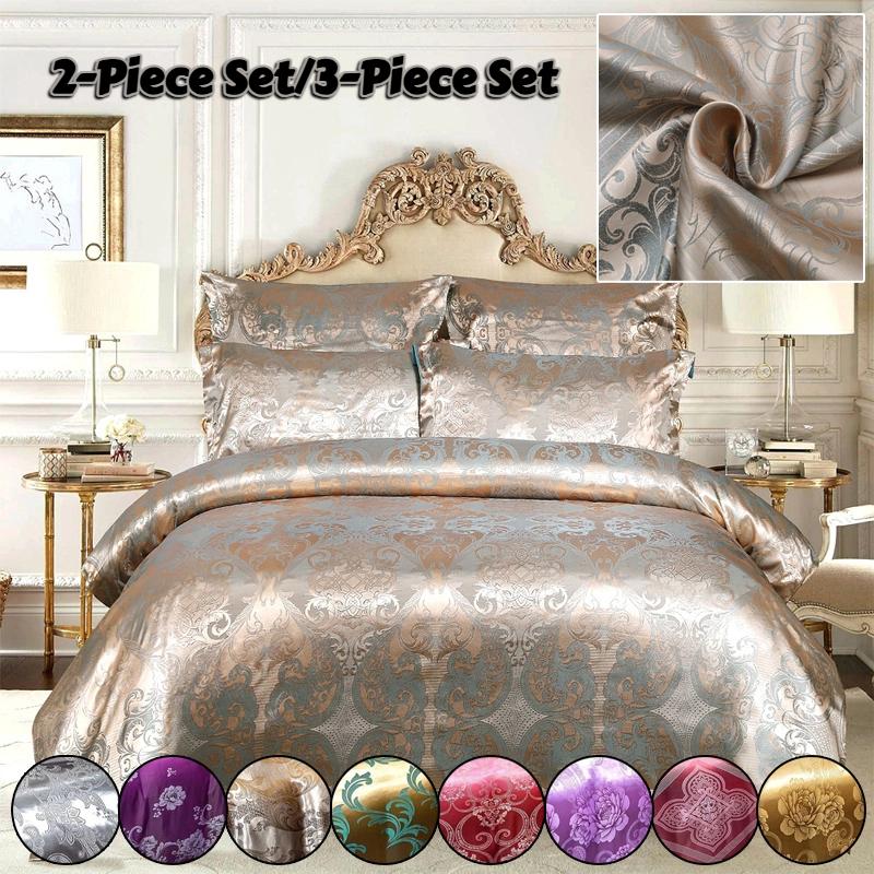 Luxusní 2 nebo 3dílná sada ložního prádla Žakárová sada povlaku na přikrývku Domácí potřeby Měkké a útulné ložní prádlo Pohodlná kolekce ložního prádla