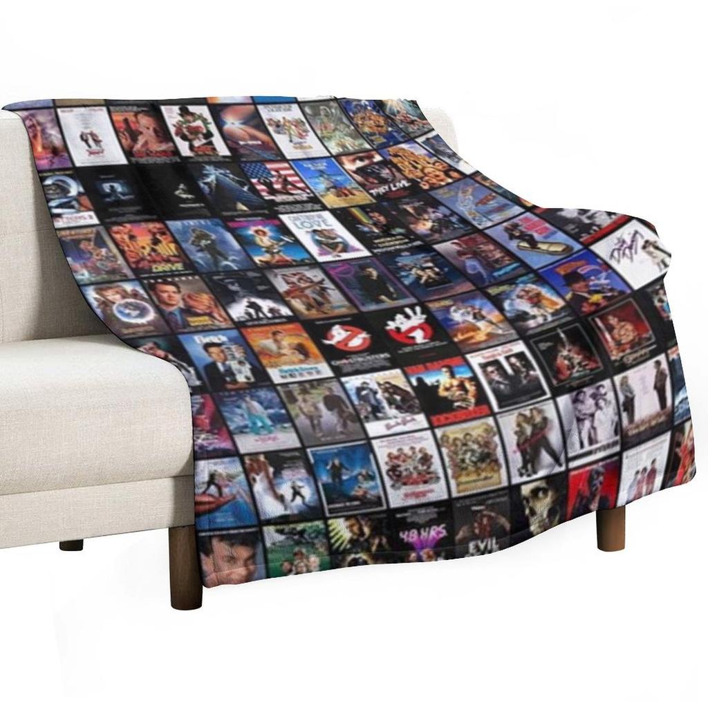 80's movies collage Throw Blanket Camping Luxury Thicken Beach Loose Blankets