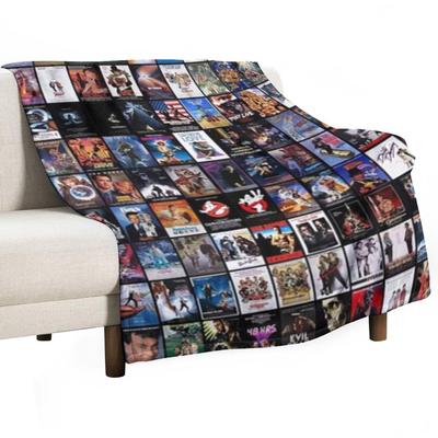 80's Movies Collage Throw Blanket Camping Luxury Thicken Beach Loose Blankets