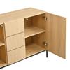 Modern Sideboard with Geometric Structure, Double Doors, Middle Drawer, Multifunctional Storage Cabinet for Living/Dining Room