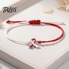 Braided Rope Wristband 2 Pcs Breast Cancer Awareness Bracelets, Adjustable String Comfortable Daily Wear Jewelry Bracelets with Ribbon Charm,