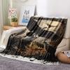 1 ks Flanelová deka s kresleným potiskem, Vysoce kvalitní, Pohodlná pro všechna roční období, Domácí dekorace, Teplo a pohodlí, Perfektní jako vánoční dárek k narozeninám