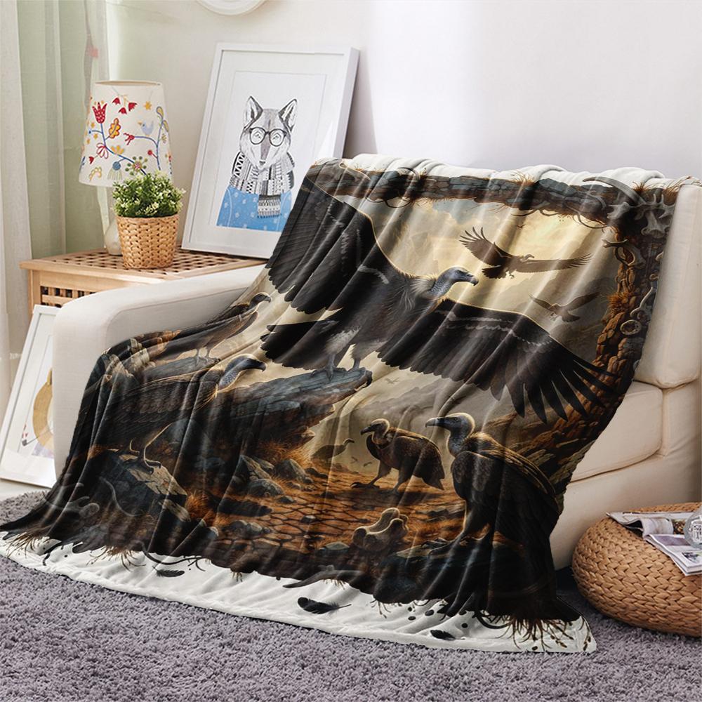 1 ks Flanelová deka s kresleným potiskem, Vysoce kvalitní, Pohodlná pro všechna roční období, Domácí dekorace, Teplo a pohodlí, Perfektní jako vánoční dárek k narozeninám