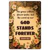Metal Wall Art Vintage Religious Sign Christian Verse Isaiah 40:8 Bar Cafe Living Room Decor 8x12 Inch