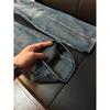 Mens American Deconstructed Rivet Work Jeans Slim Straight Fit Casual Denim Pants
