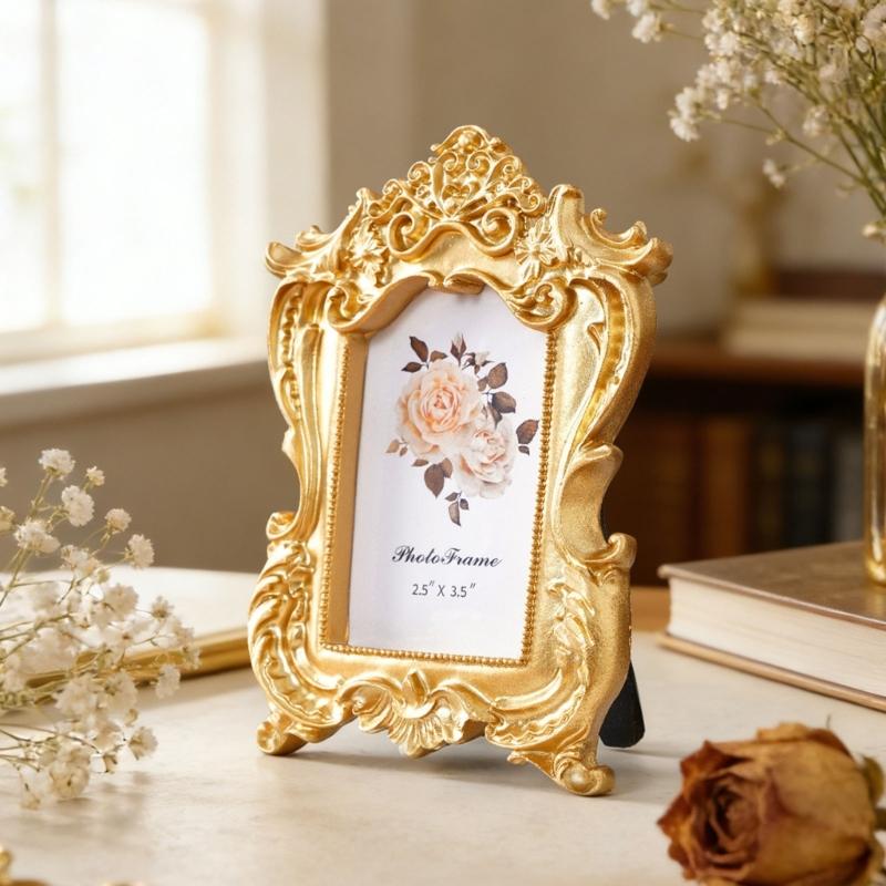 Antique Ornate Rectangles Photo Frame for Tabletop Wall Display,Retro Picture Frame,Decorative Photo Frame Home Decors