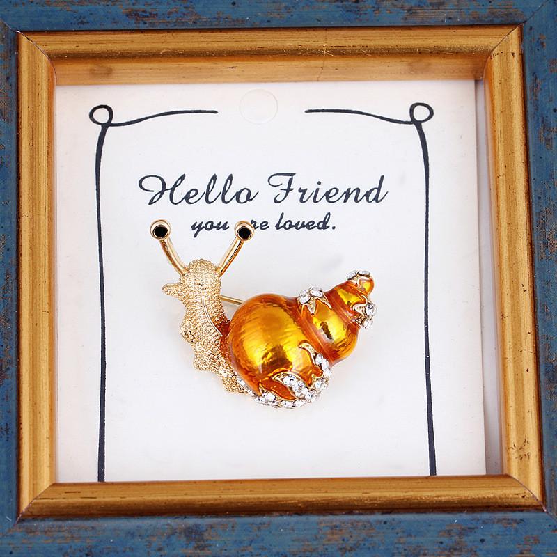 Animal Alloy Snail Brooch With Electroplated Finish For Women Fashion Accessory