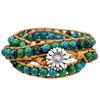 Natürlicher Stein Handgewebtes Armband Damen Bohemian Mehrschichtiges Wickel-Handseil Tigerauge Stein Armband.