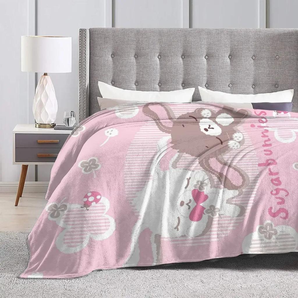 Coperte Sugarbunnies Morbida Calda Coperta Plaid in Flanella Biancheria da Letto per Letto Soggiorno Picnic Viaggio Casa Divano