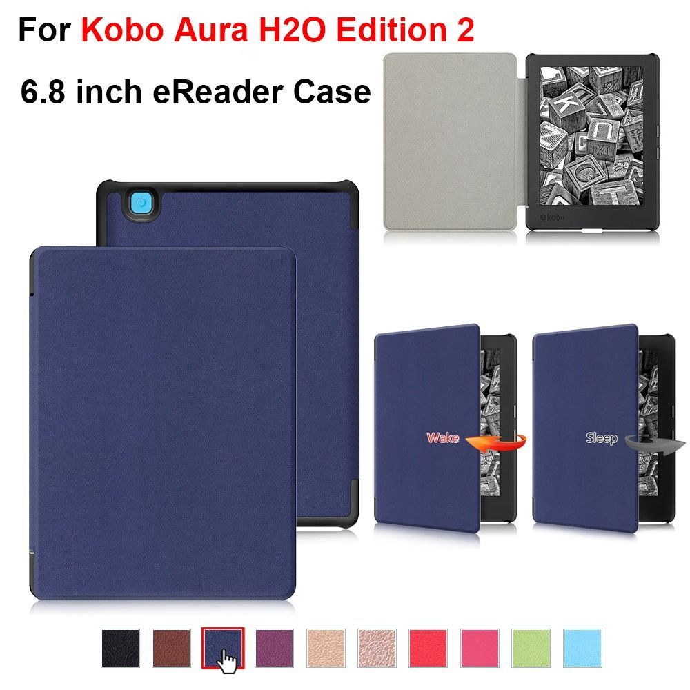 

Auto Sleep/Wake 6.8 inch e-Reader Cover Shockproof Funda for Kobo Aura H2O Edition 2 червоний