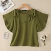 ZANZEA Blusa casual larga da donna con scollo quadrato, maniche corte e balze