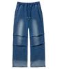 ALYSS Reverse Washed Parachute Denim Sweatpants [Mid Blue]
