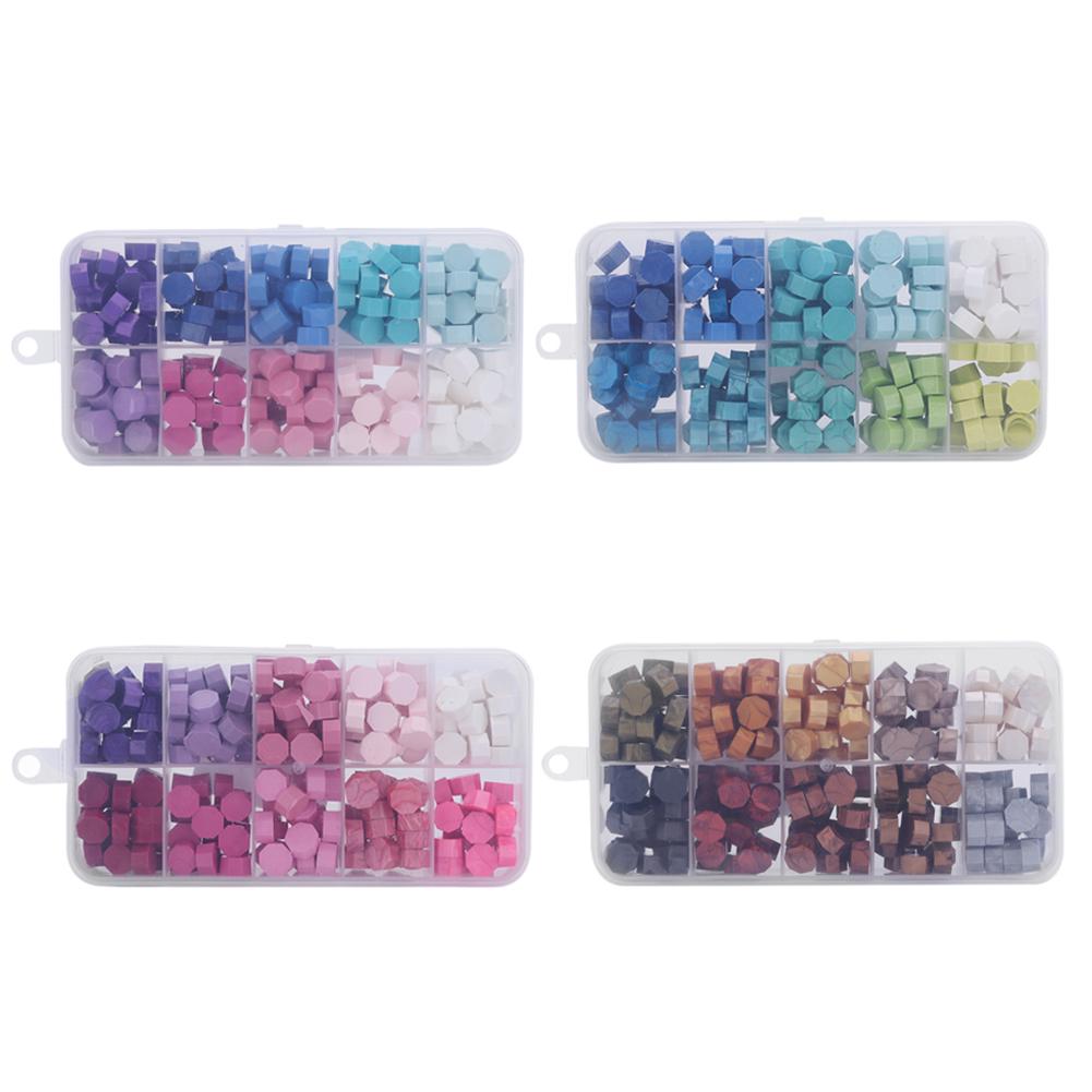200pcs/box Octagon Fire Painting Pills Sealing Wax Grain Tablet for Stamping