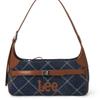 New Lee Fabric Shoulder Bag, Underarm Handbag Regular Women's Dark Blue & Brown/Light Blue & White LE250249M